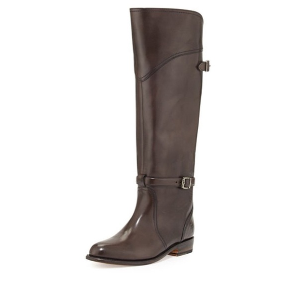 FRYE Dorado 77561 Brown Knee High Buckle Riding Boots Size 6.5 MSRP $598 - Picture 1 of 15